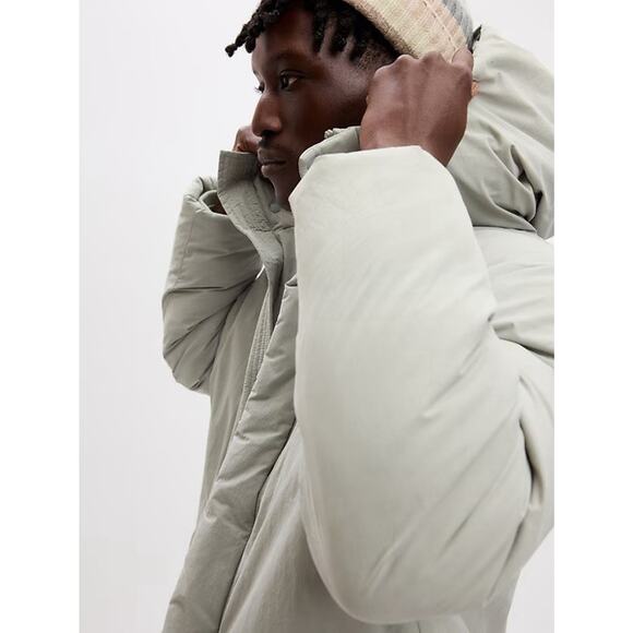 Gap Hooded Oversized Parka Jacket Mens XL Silver - Picture 3 of 11